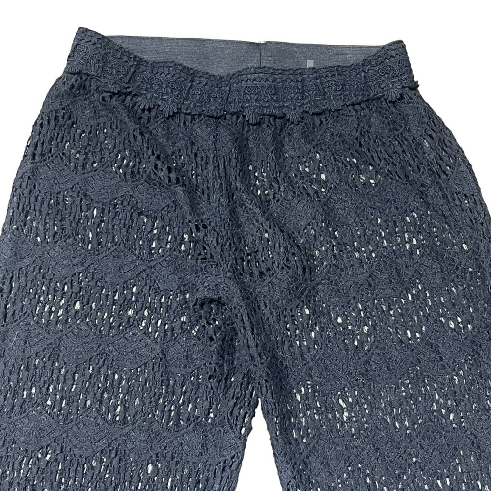 Soft Surroundings Crochet Lace Open Knit Black Pants Sz: S Petite Boho Coastal - Picture 8 of 12
